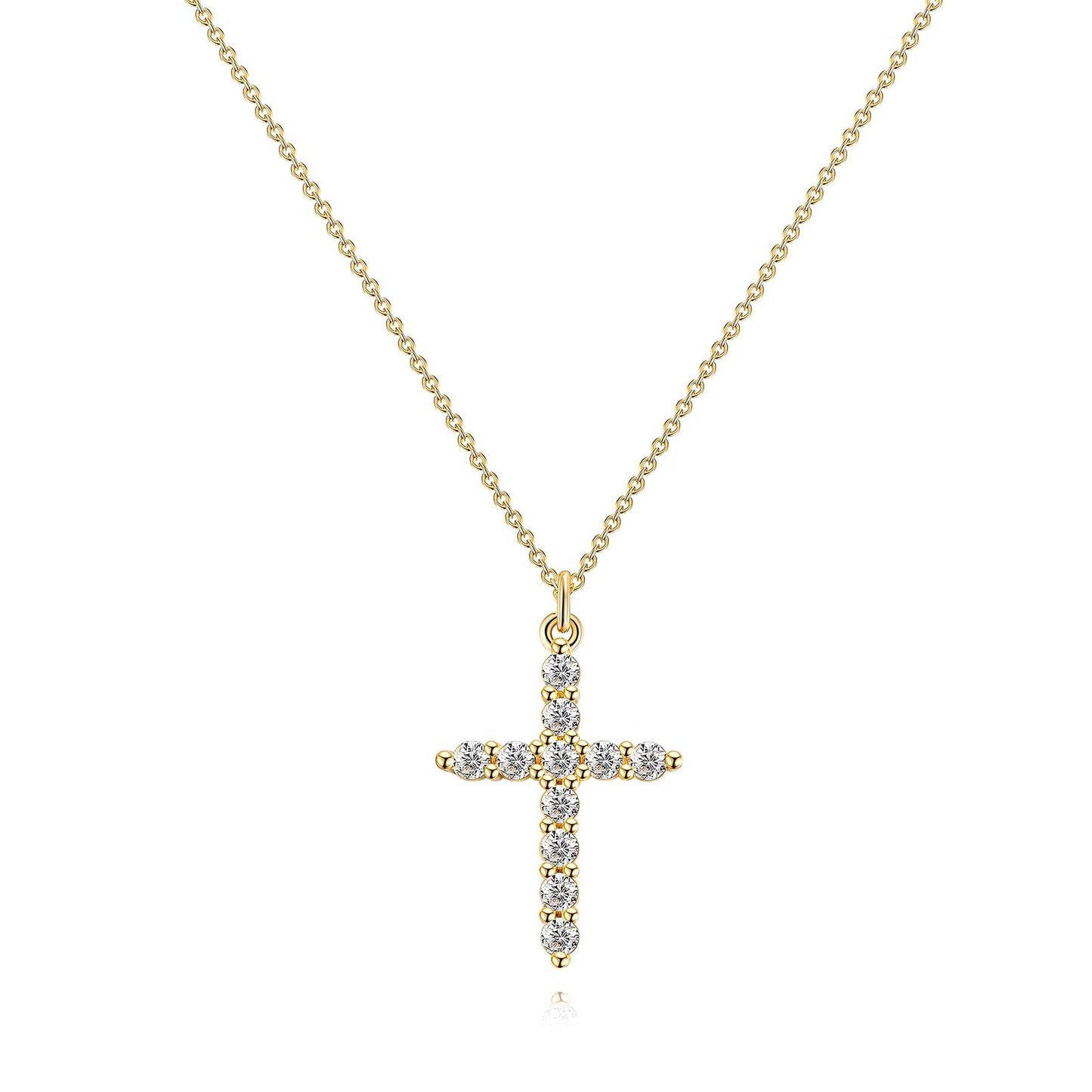 18K gold plated Stainless steel Crosses necklace, Intensity